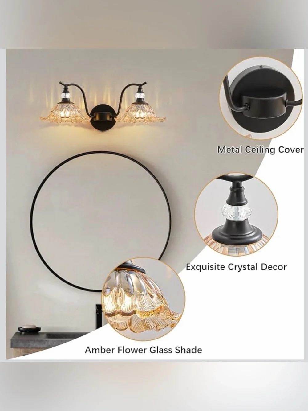Vintage Bathroom Vanity Light Fixtures 2 light